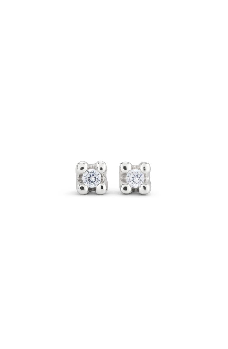 UNODE50 Zircon Stud Earrings, Main, color, Silver