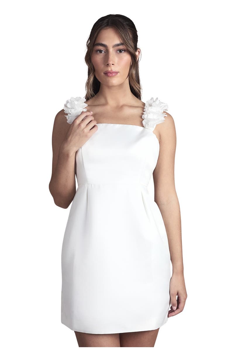 Coast 3D Floral Bardot Bridal Mini Dress, Main, color, Ivory