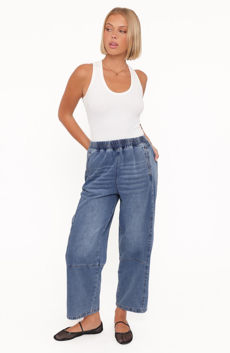 Petal & Pup Sophie Pull-On Crop Barrel Jeans, Alternate, color, Medium Wash