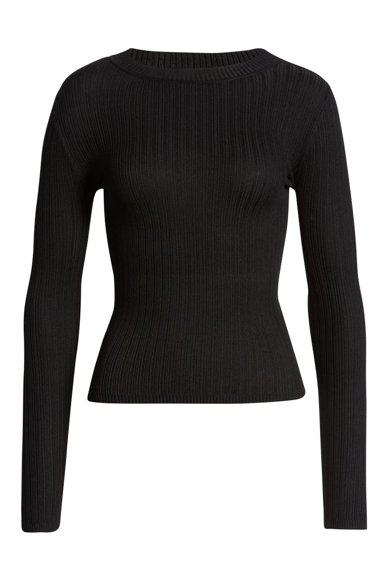 Skivvy Ribbed Sweater, Alternate, color, BLACK