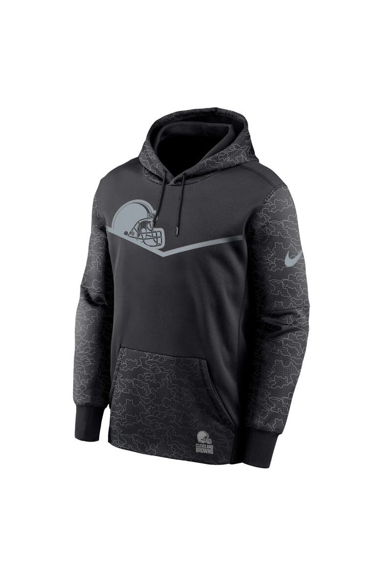 Men's Nike Black Cleveland Browns RFLCTV Chevron Pullover Hoodie, Alternate, color, Black