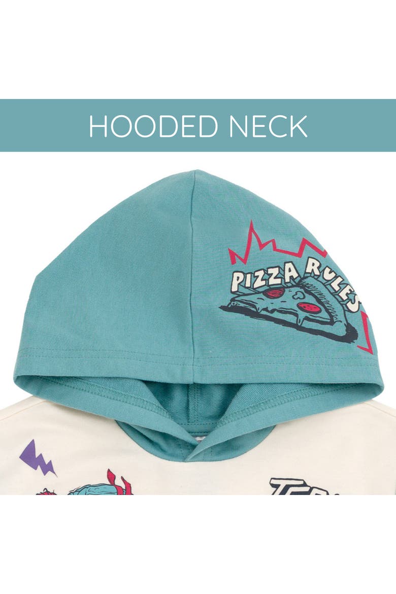 2-Piece Hooded Tee and Shorts Set, Alternate, color, Teal Off White