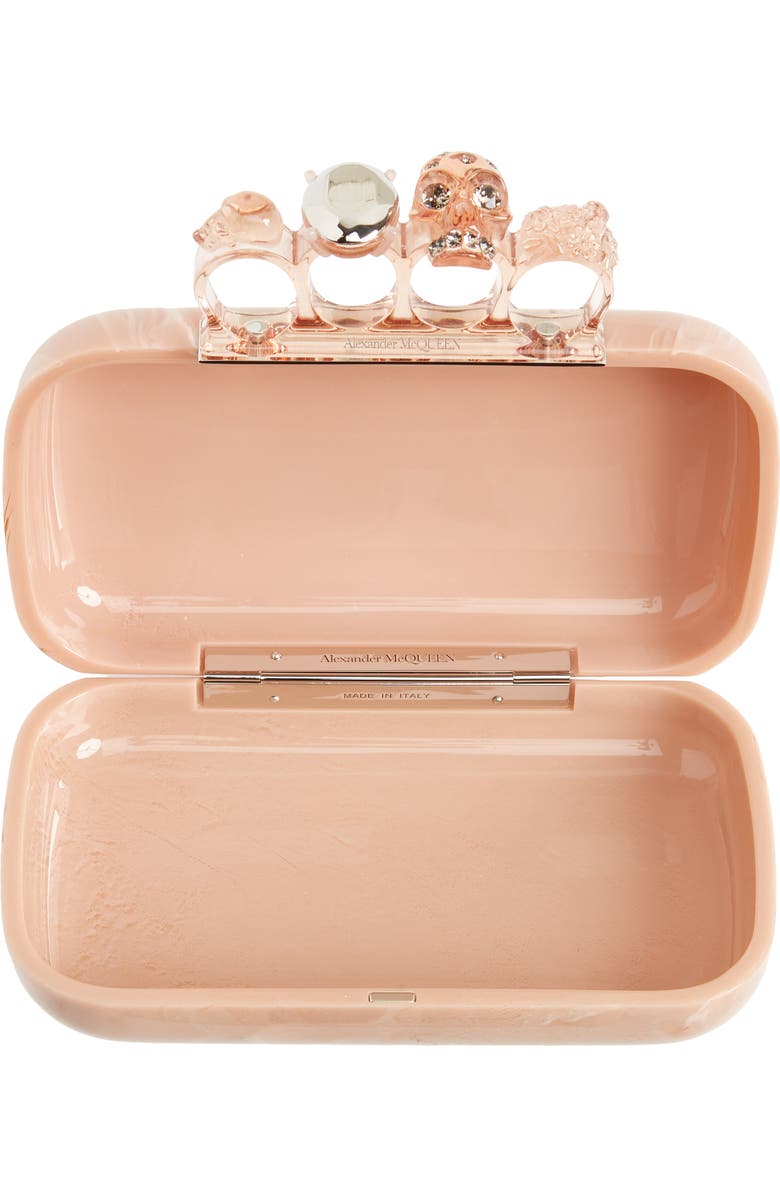 McQueen Alexander McQueen Skull Knuckle Box Clutch, Alternate, color,