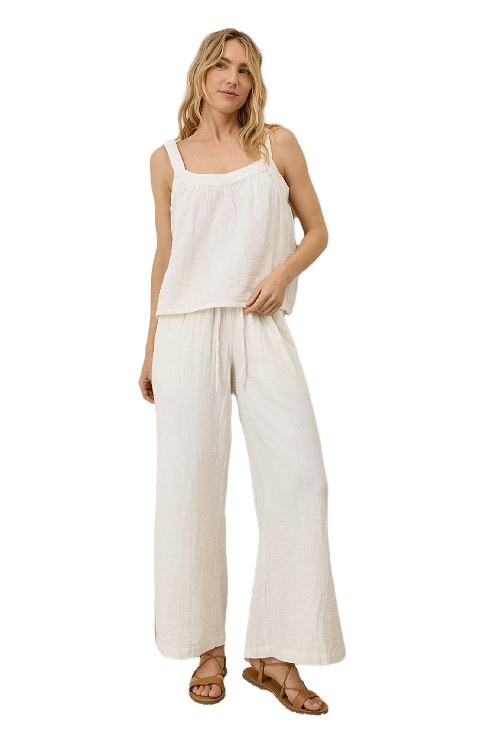 Organic Cotton Double Gauze Square Neck Cami - image 3