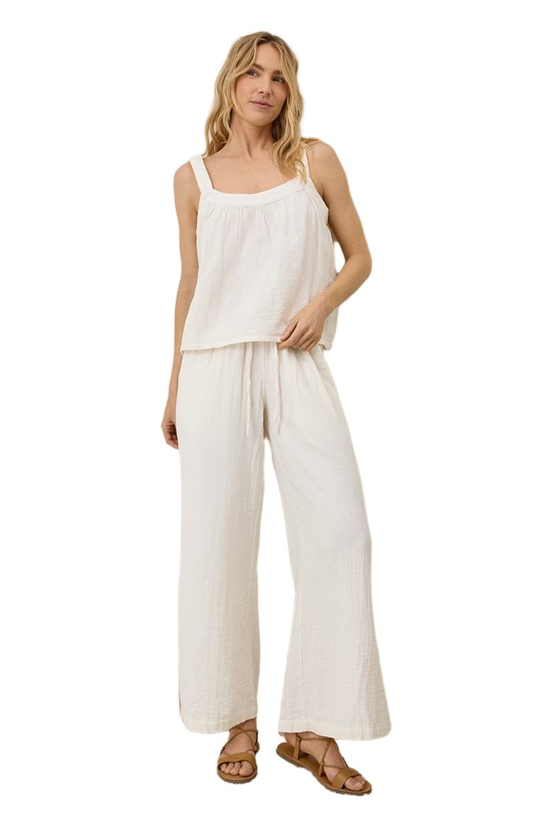 Organic Cotton Double Gauze Square Neck Cami, Main, color, Sea Salt