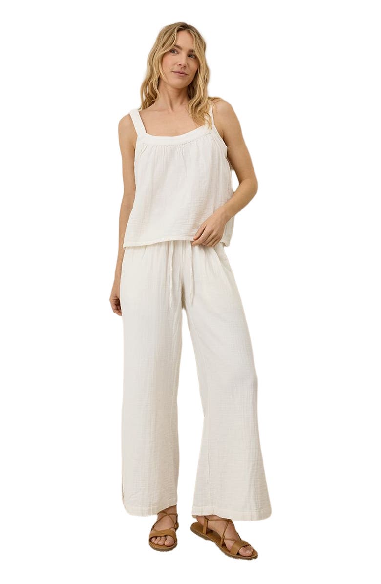 Pact Organic Cotton Double Gauze Square Neck Cami, Main, color, Sea Salt