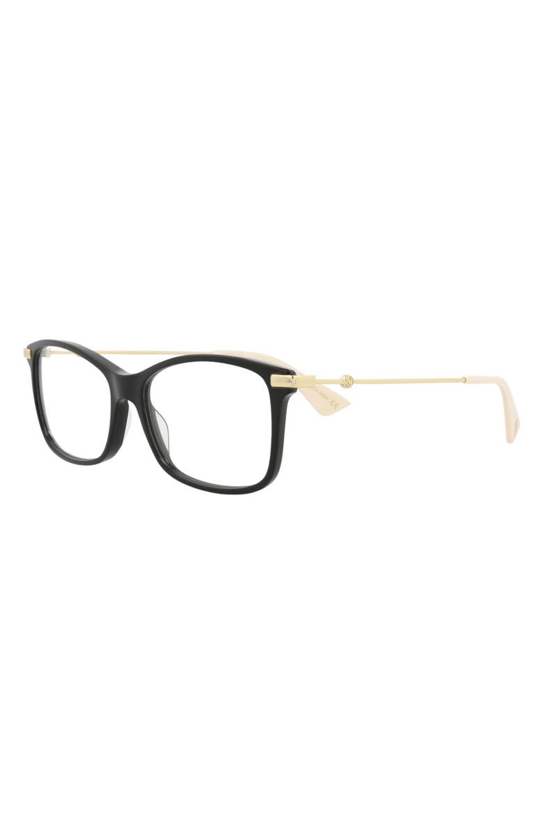 Gucci Novelty 54mm Rectangular Optical Glasses, Alternate, color,