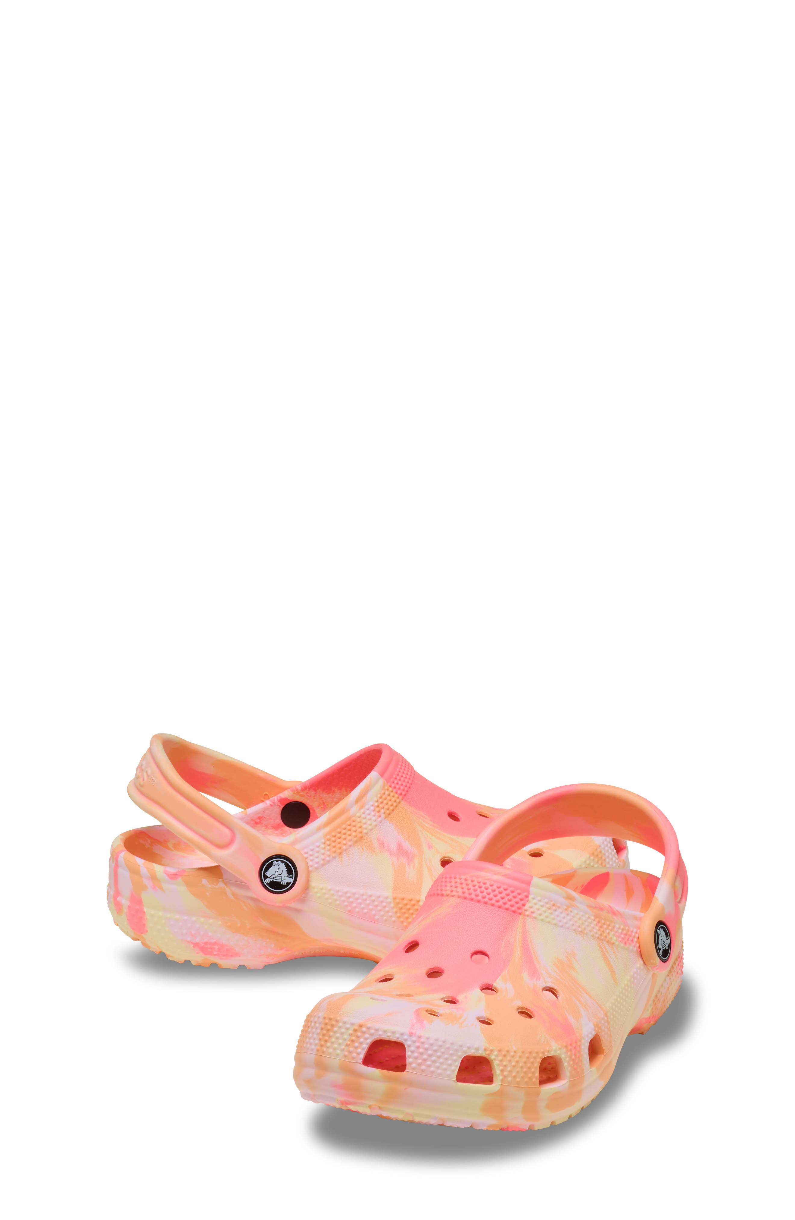 Kids' Classic Marbled Clog, Alternate, color, GUAVA/ MULTI