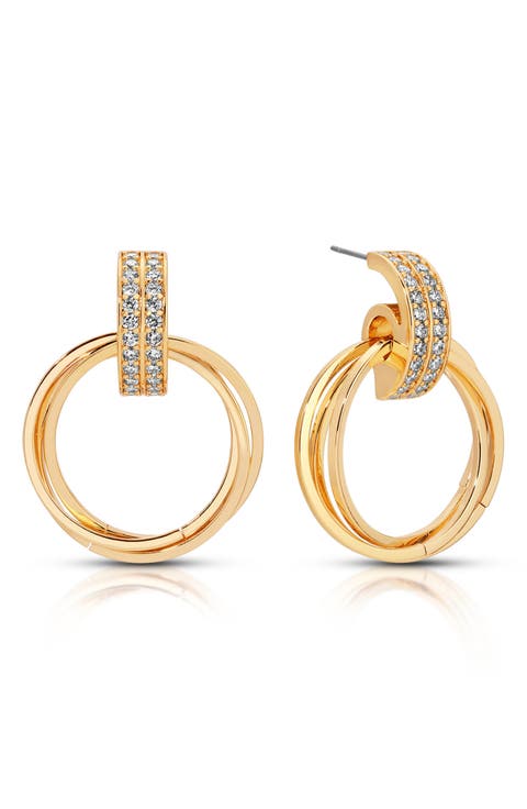 Knot Pavé Drop Earrings