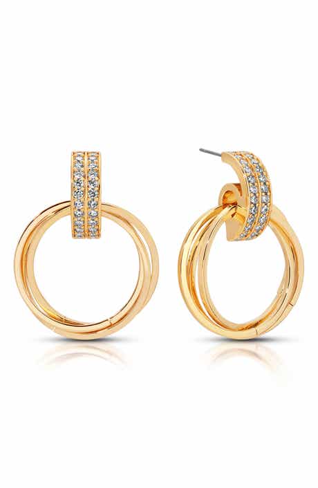 Ettika Knot Pavé Drop Earrings