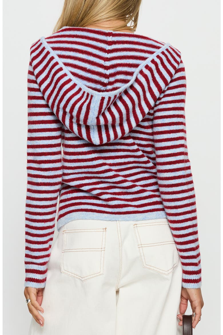 Superstars Stripe Hooded Jacket, Alternate, color, BLUE / RED STRIPE
