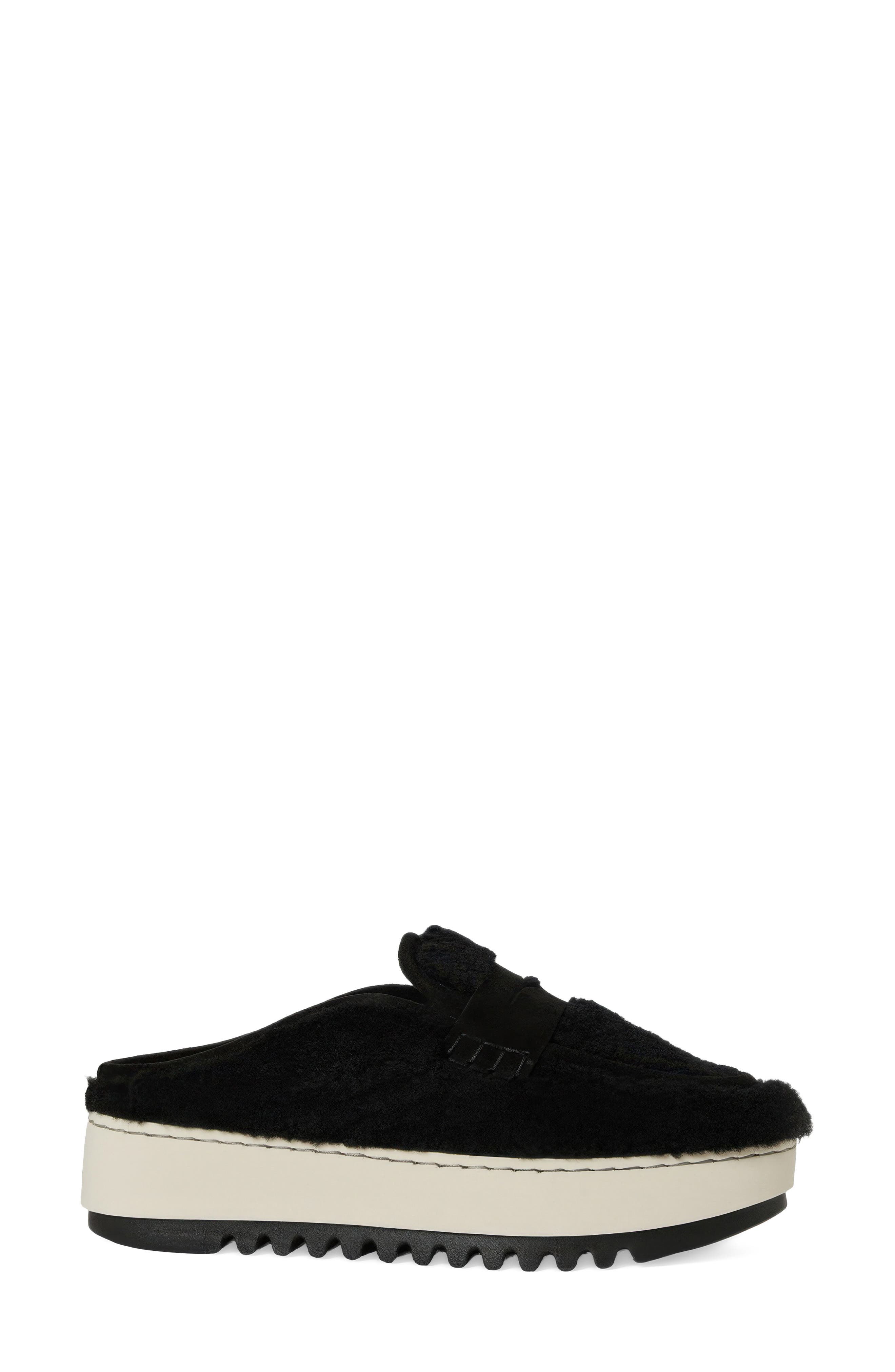 Amata Weatherproof Genuine Shearling Mule, Alternate, color, BLACK/ SHEARLING