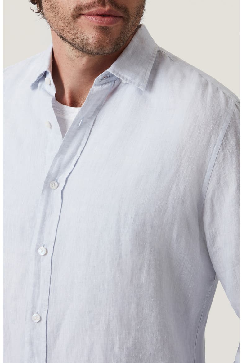 Regular Fit Linen Chambray Button-Up Shirt, Alternate, color, CHALK