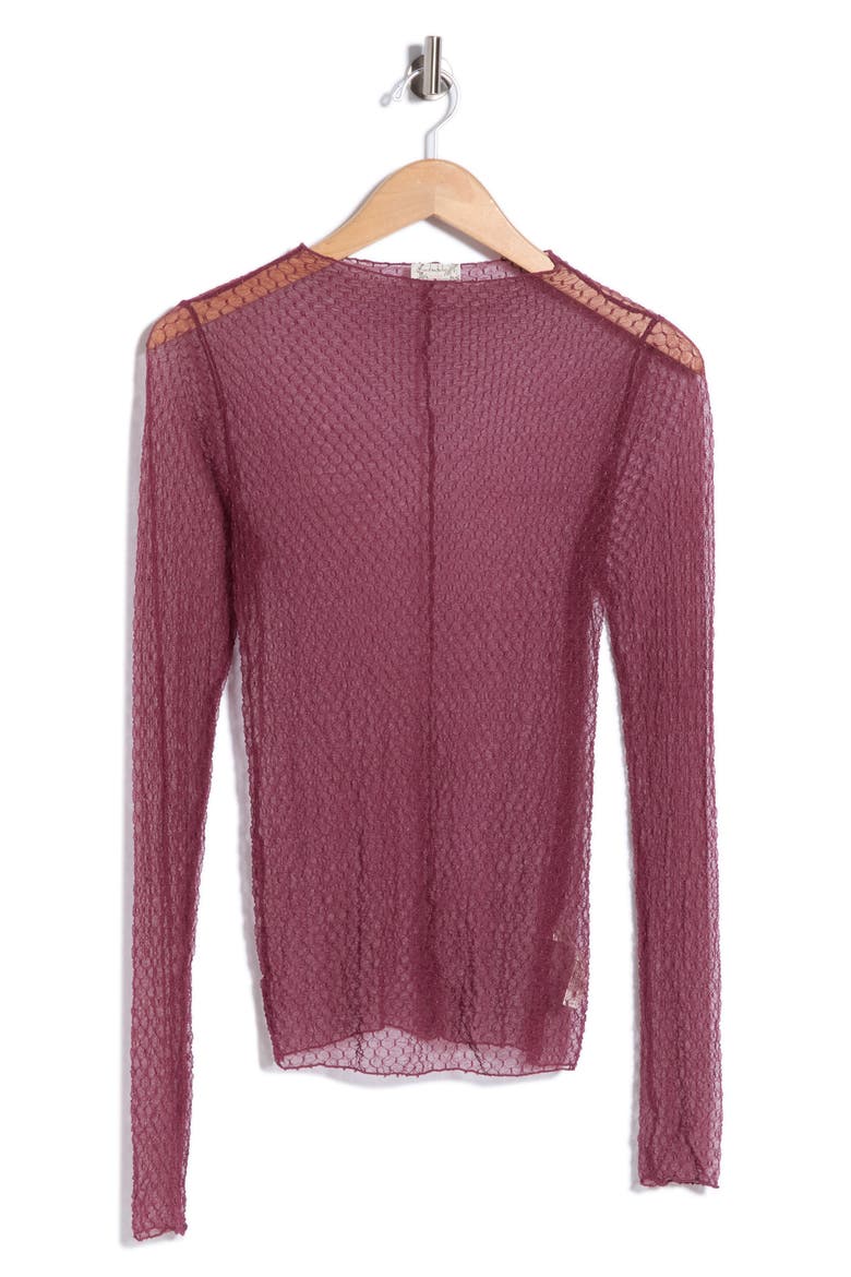 Minding My Business Sheer Top, Alternate, color, CRUSHED BERRY