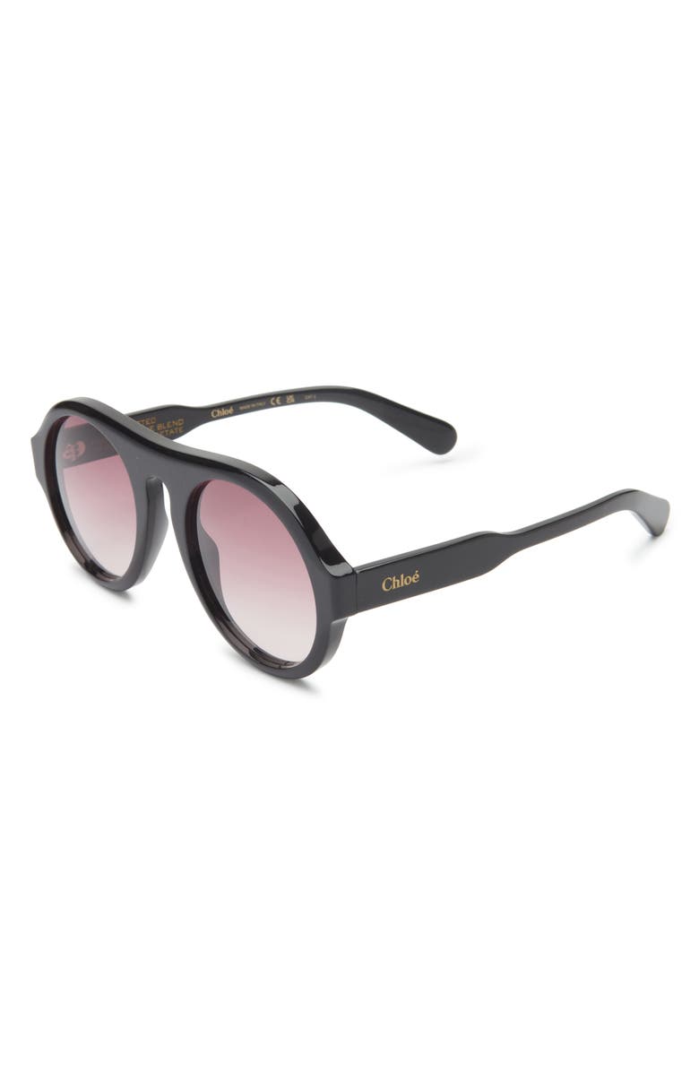 Chloé 54mm Round Sunglasses, Alternate, color, Black Black Red