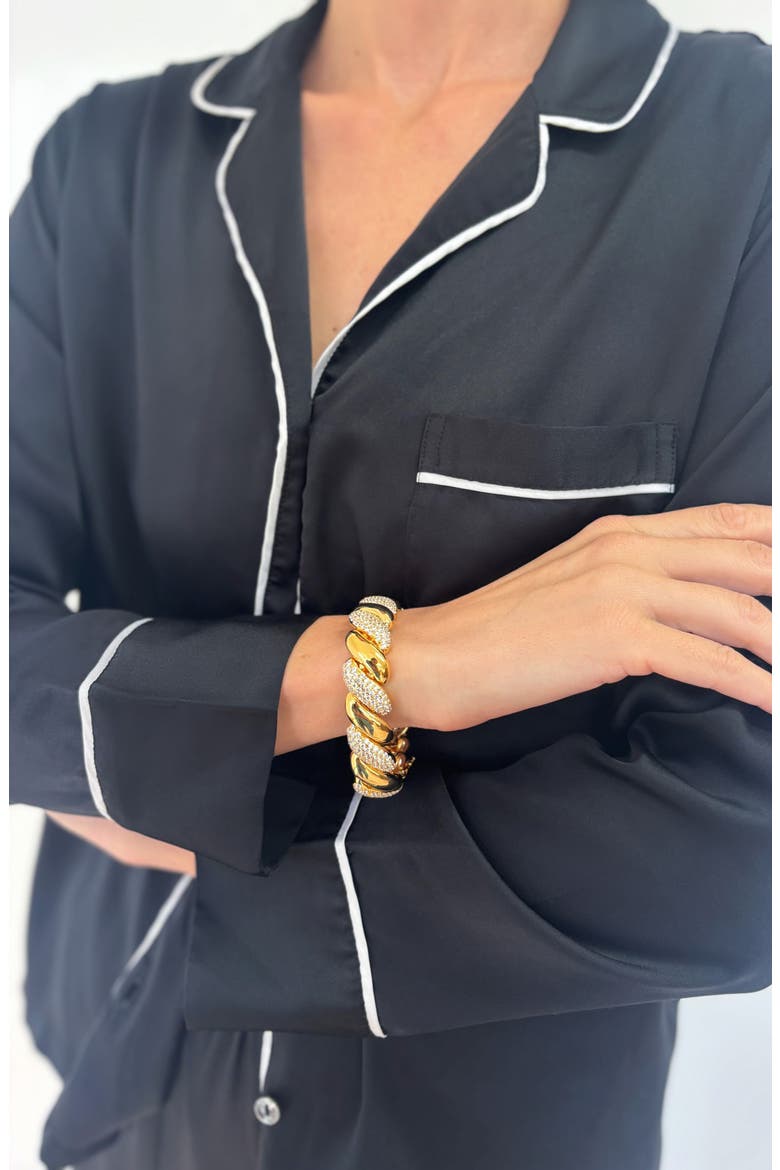 Pavé Twist Bracelet, Alternate, color, GOLD