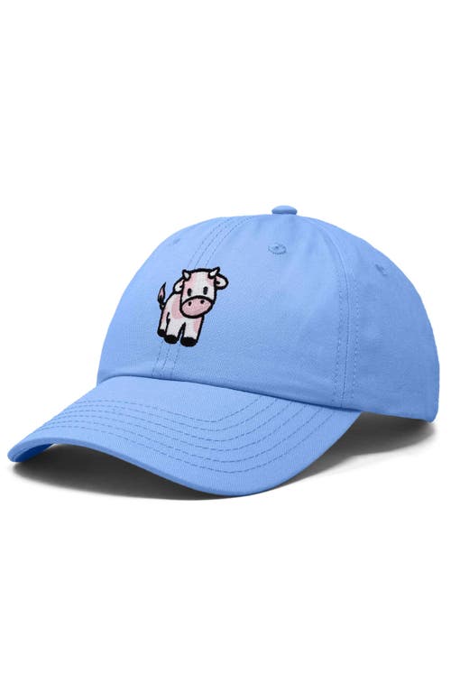 Dalix Strawberry Cow Embroidered Cap In Light Blue