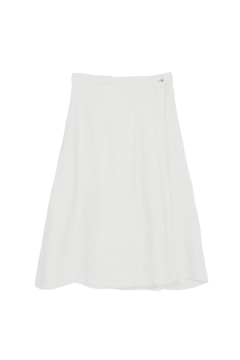 Overlap Midi Skirt, Alternate, color, White