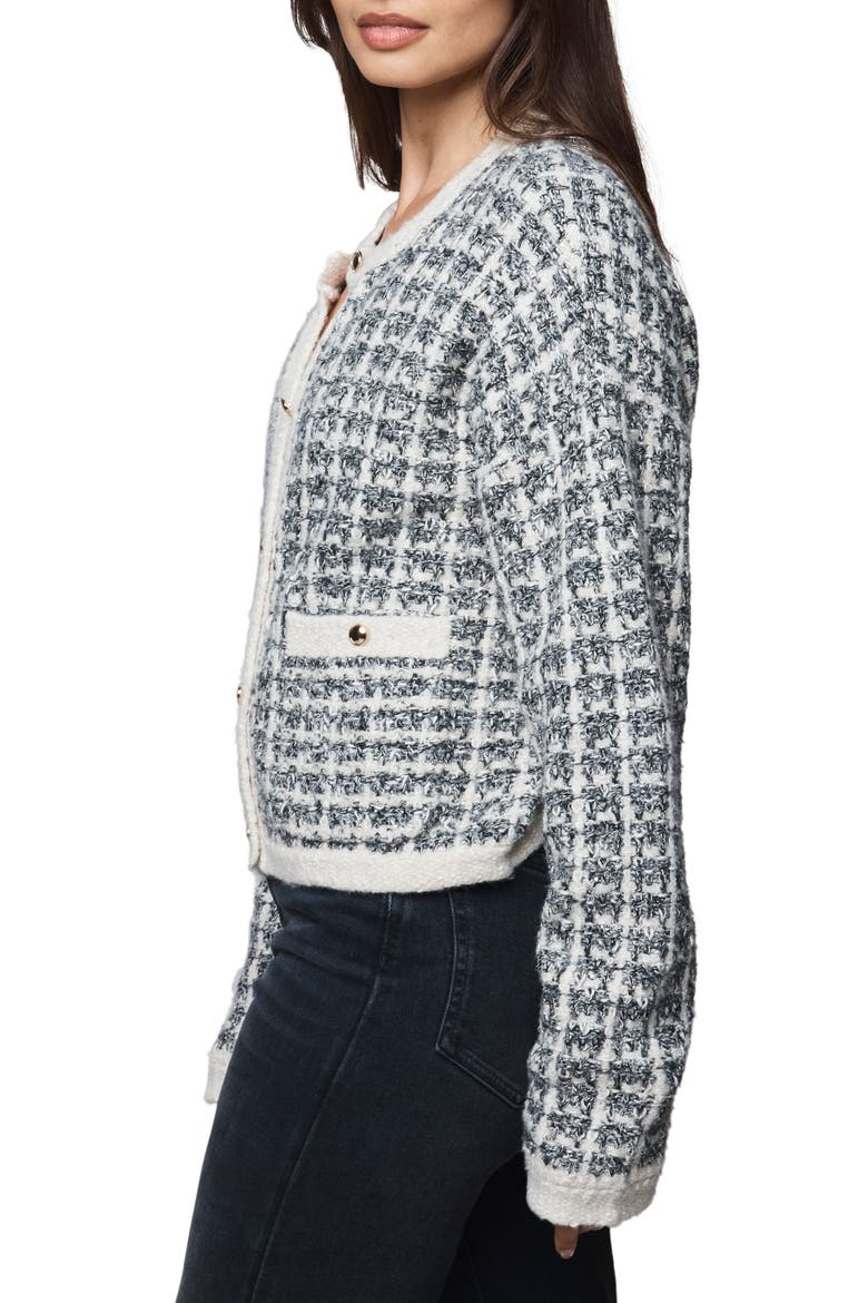 Lisette Texture Cardigan, Alternate, color, BLACK PLAID