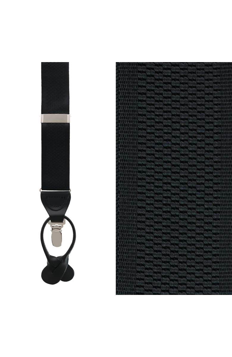 Trafalgar Classic Solid Color 38mm Convertible Suspenders, Main, color, Black