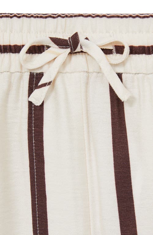 Reiss Carlotta Stripe Print Shorts In White/brown