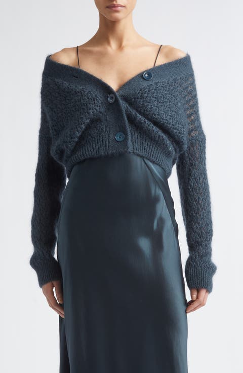 Open Stitch Merino Wool & Silk Cardigan