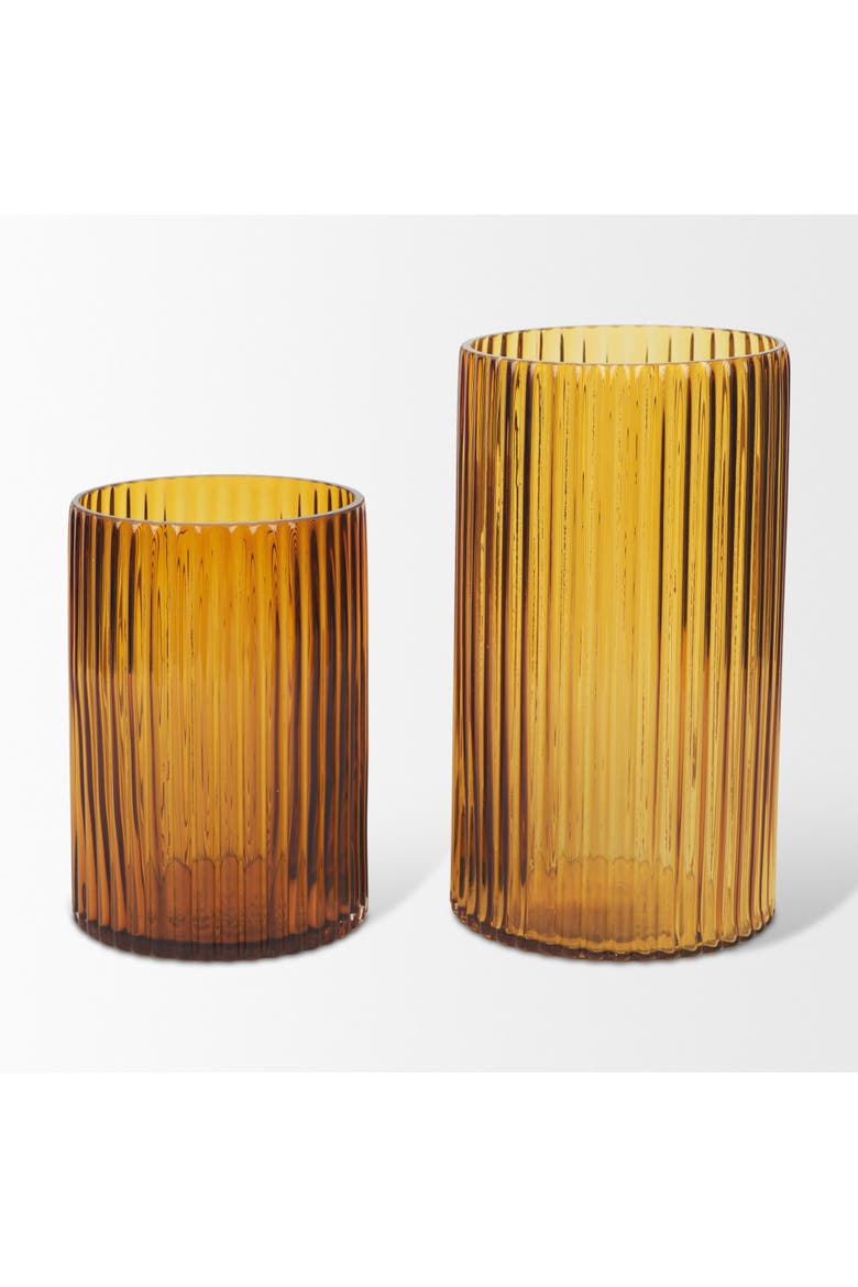 Dawn Ribbed Glass Vase, Alternate, color, Yellow