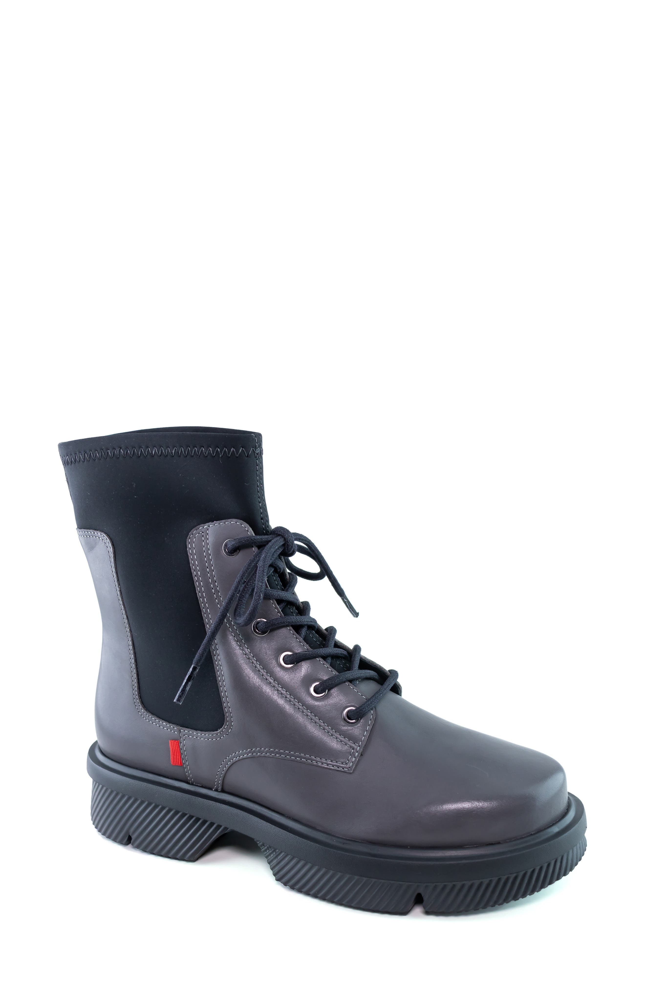 Marc Joseph New York North Bridge Lug Sole Bootie in Charcoal Brushed Napa 
