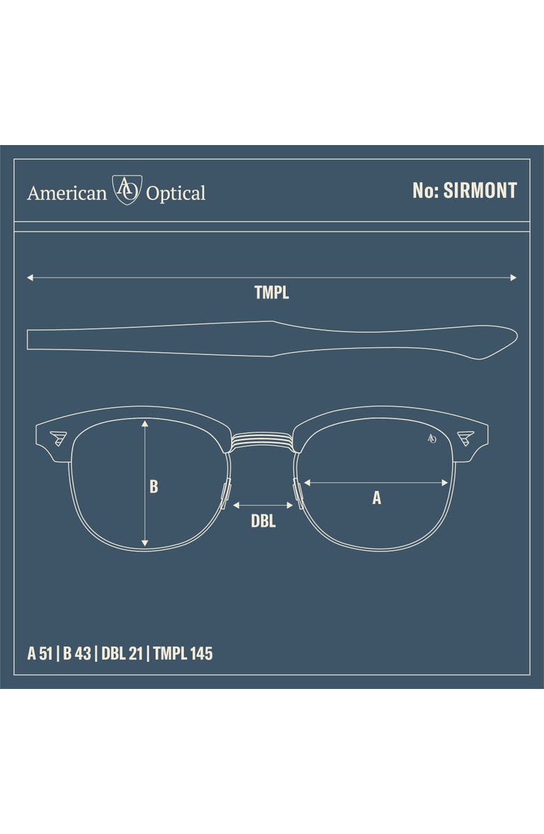 American Optical Sirmont 51mm Wayfarer Nylon Polarized, Alternate, color, Black Gunmetal - Polarized