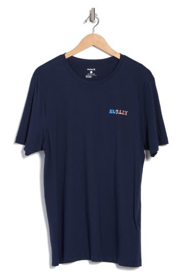 Hurley Shred, White & Blue Cotton Graphic T-shirt In Blue