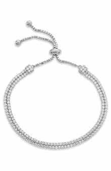 SUZY LEVIAN Double Strand Pavé Bolo Slider Bracelet