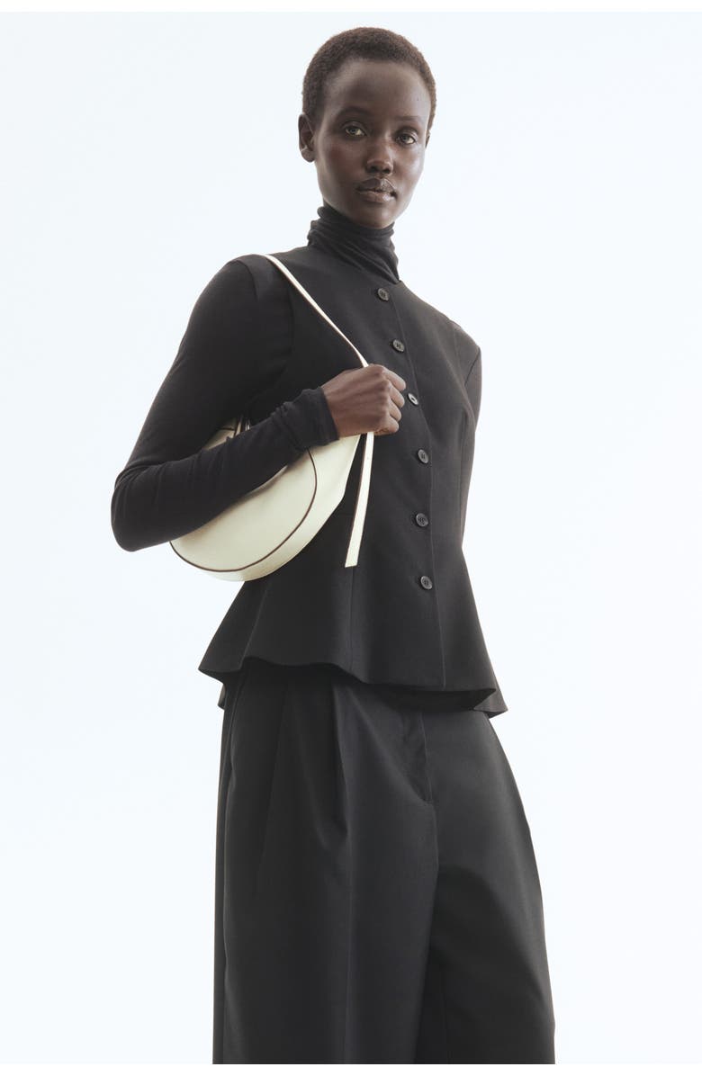 H&M Peplum Waistcoat, Alternate, color, Black