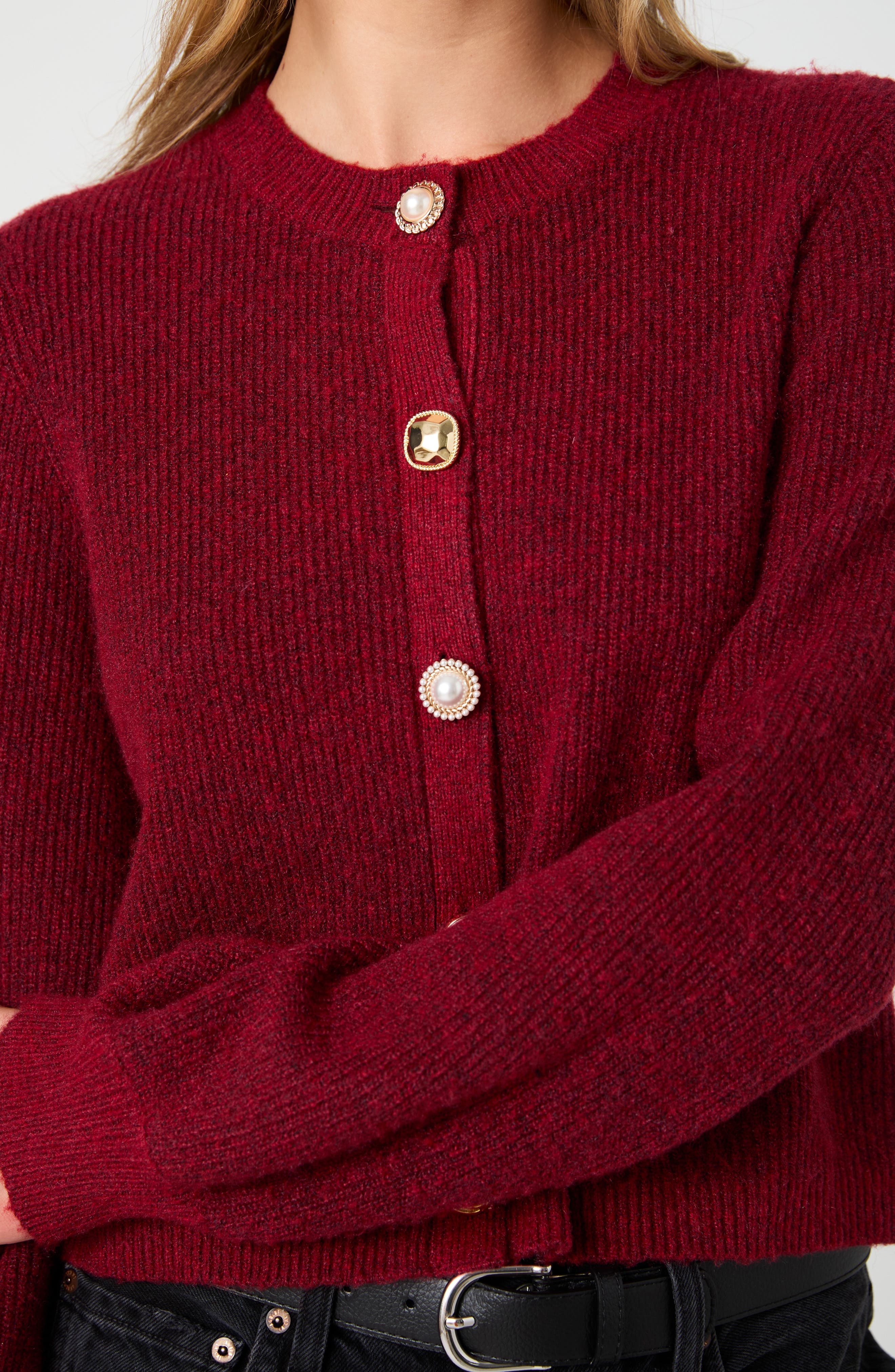 French Connection Koda Multi Button Crewneck Cardigan (Women) | Nordstrom