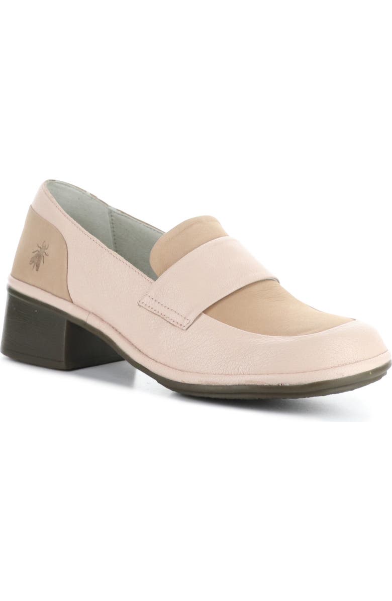 Fly London Elam Block Heel Loafer, Main, color, Nude Pink