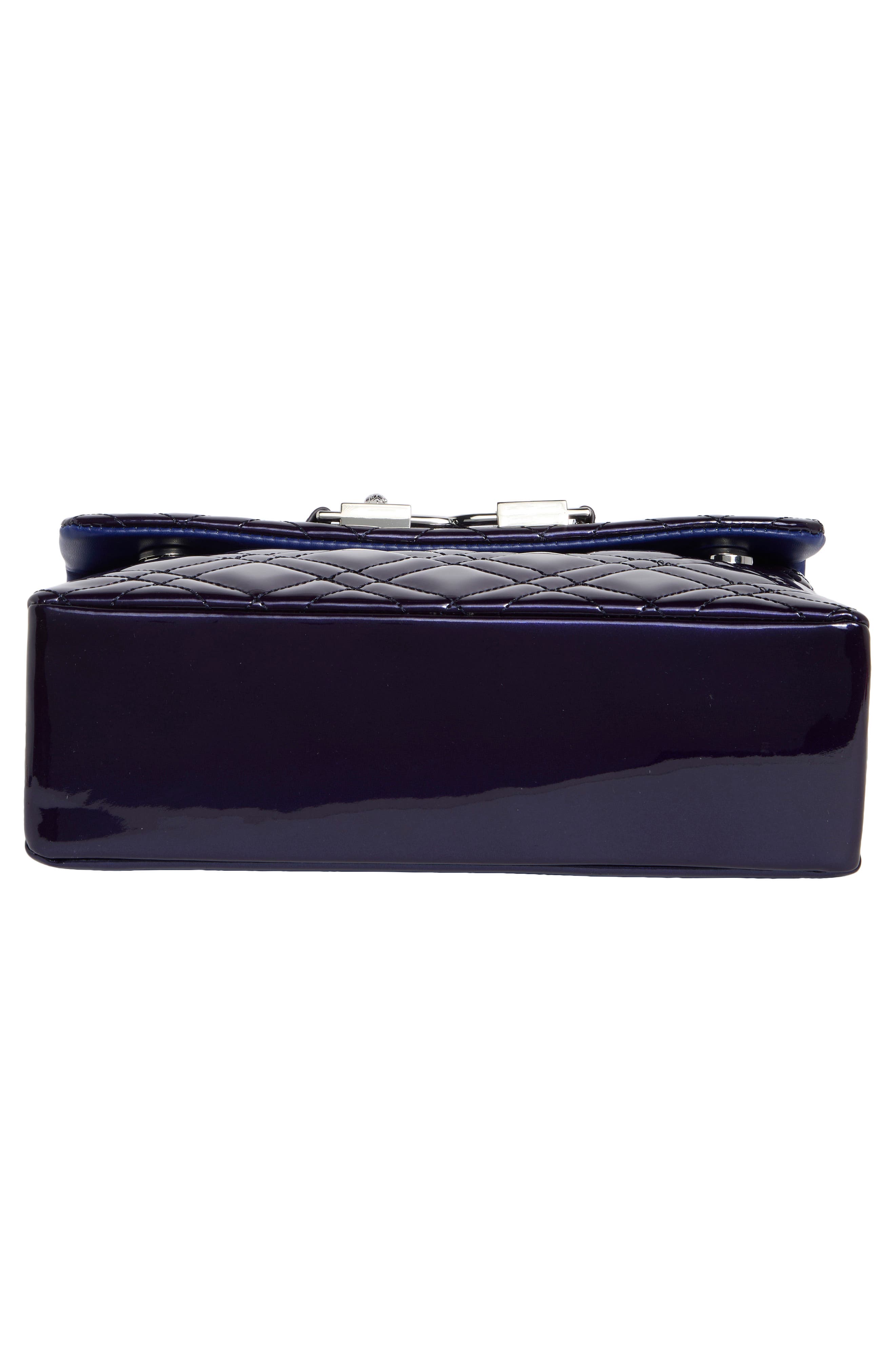 Kingsley Quilted Patent Leather Shoulder Bag, Alternate, color, NAVY