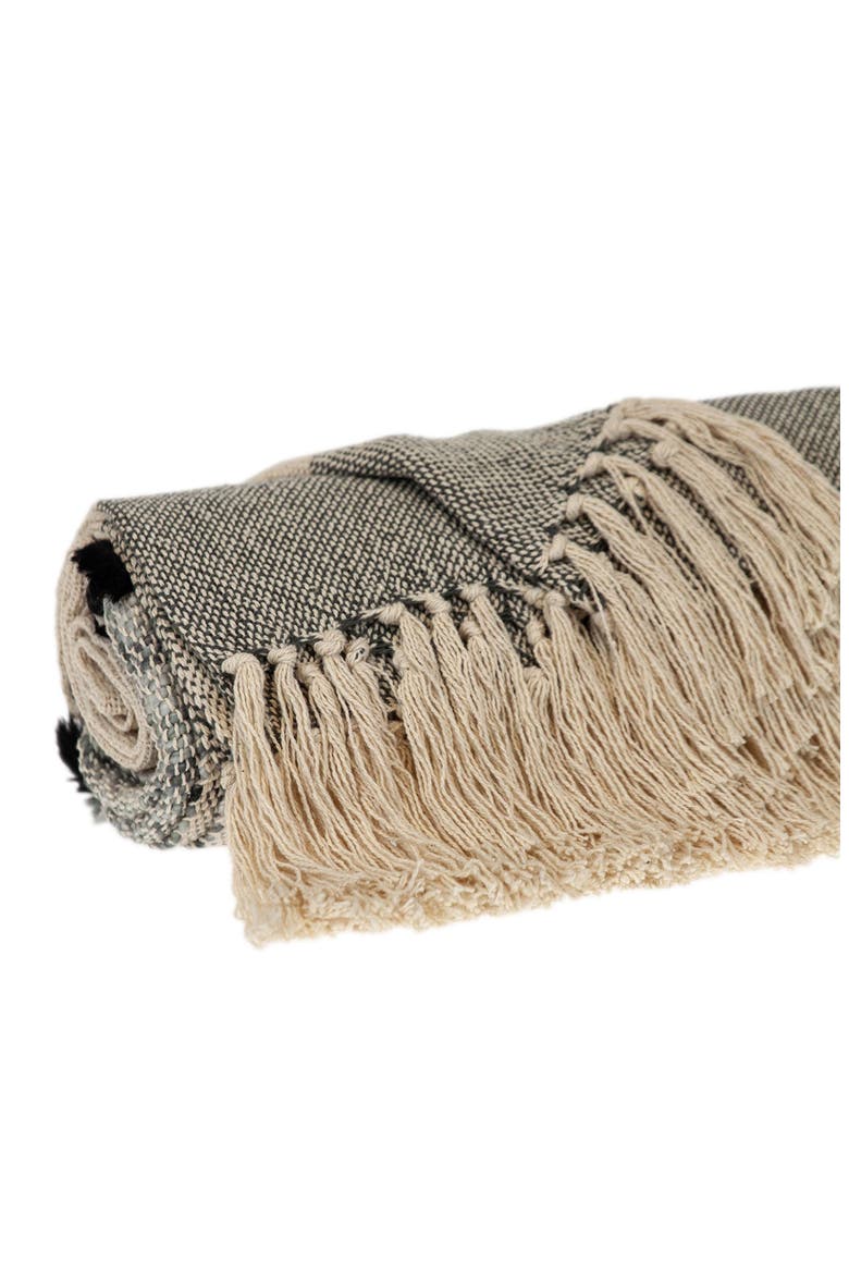 Inca Fringe Throw Blanket, Alternate, color, GRAY