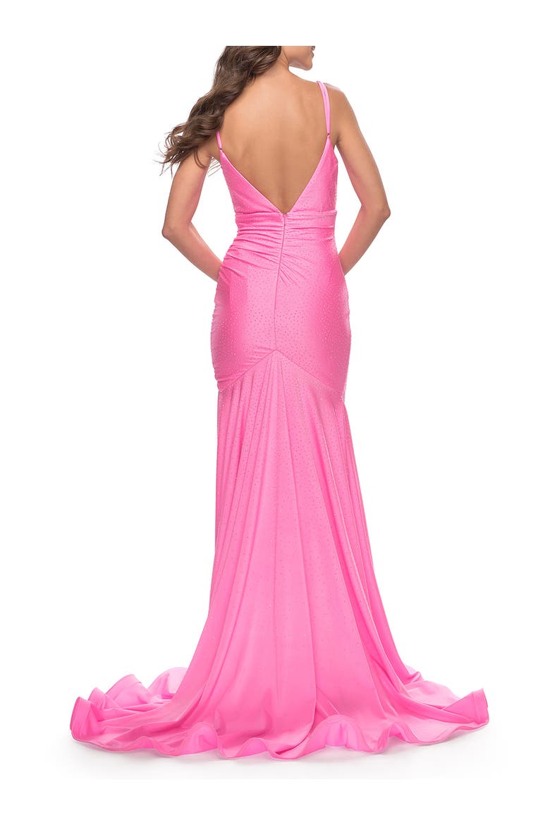Dramatic Jersey Rhinestone Gown with Train, Alternate, color, Pink