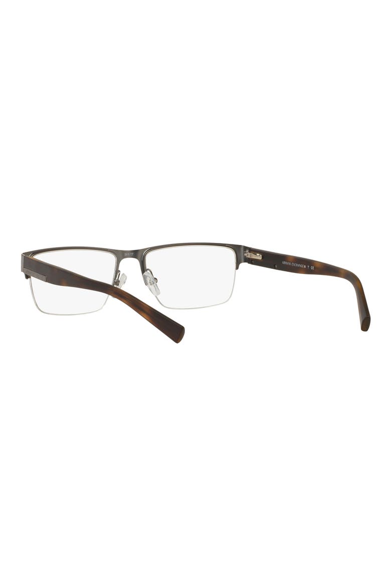 54mm Semirimless Rectangular Optical Glasses, Alternate, color, MATTE GUNMETAL