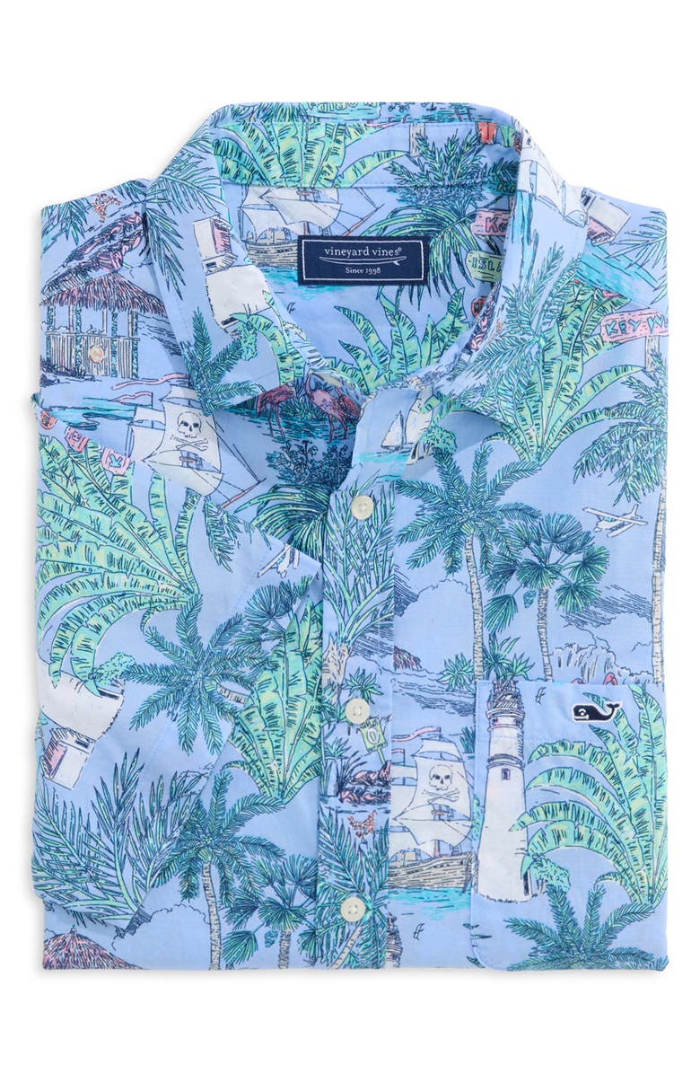 vineyard vines Cotton Button-Up Shirt, Alternate, color, Serenity Blue