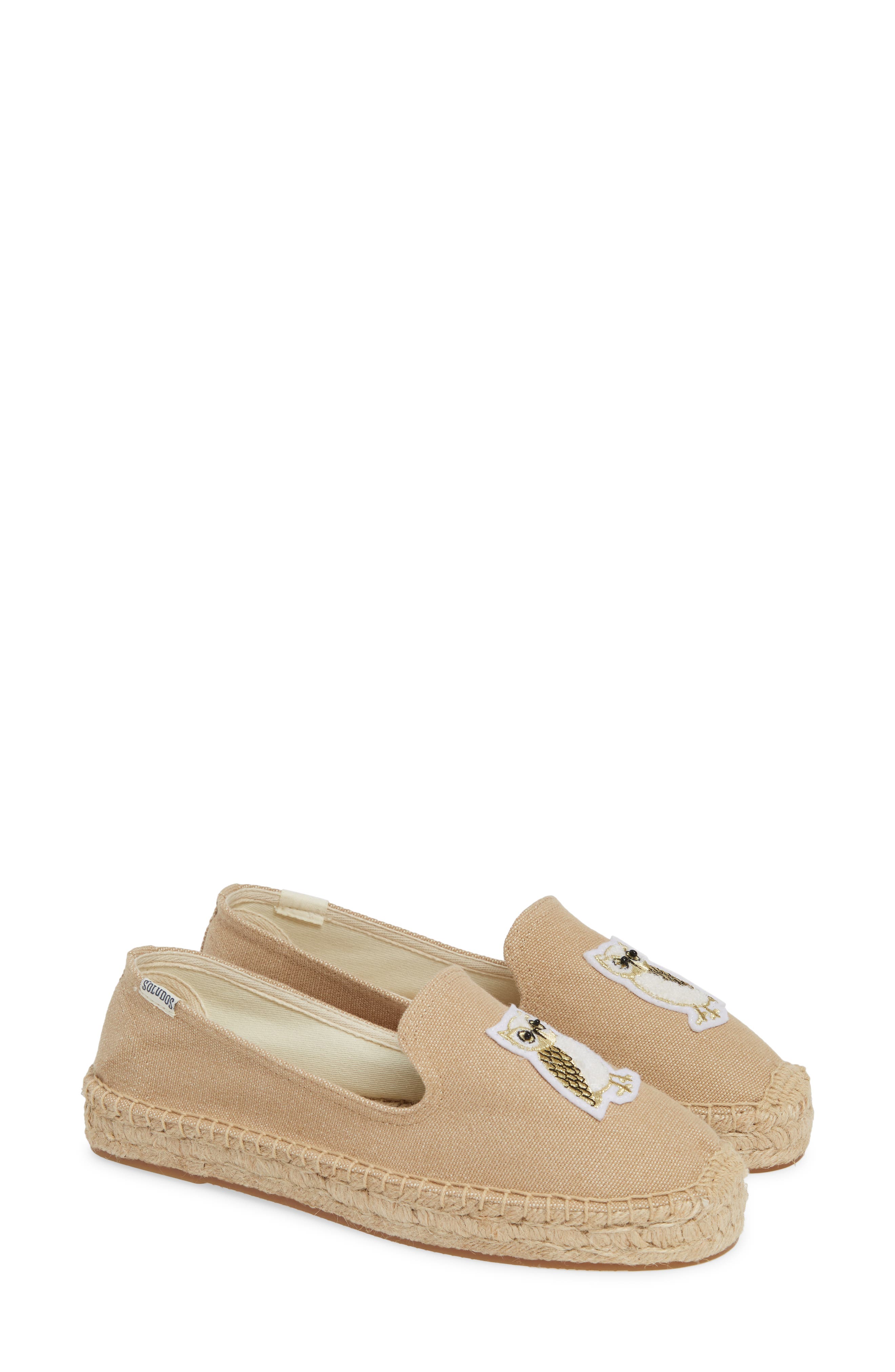 Soludos Gilded Owl Appliqué Espadrille, Alternate, color, 