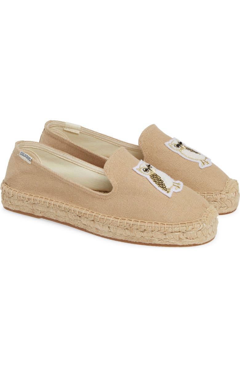 Soludos Gilded Owl Appliqué Espadrille, Alternate, color,