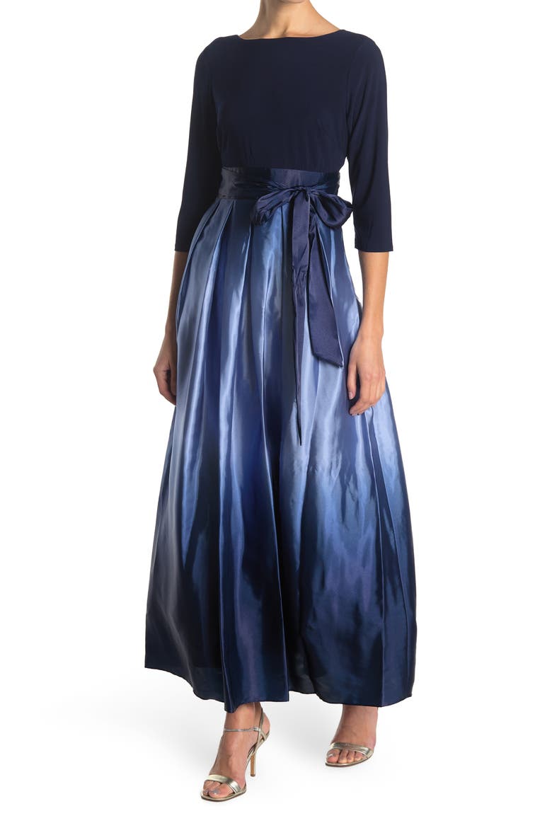 3/4 Length Sleeve Ombre Dress, Main, color, NAV/WED