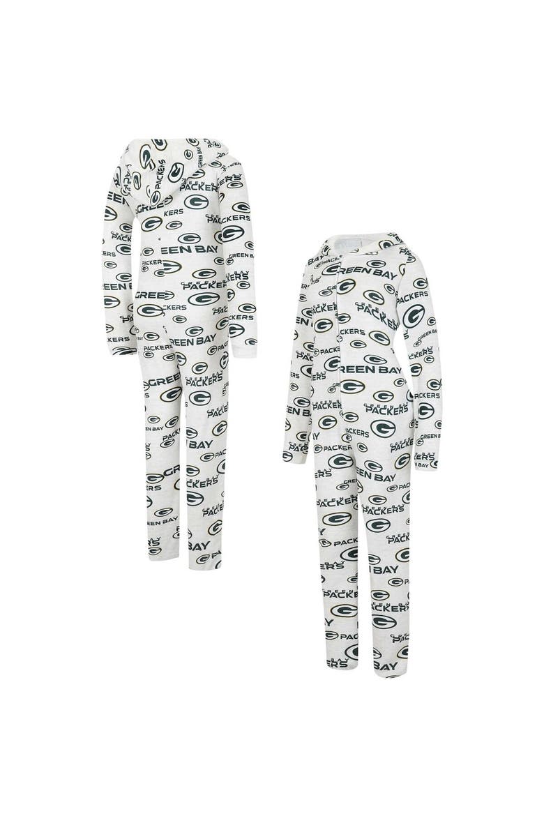 Women's Concepts Sport  Cream Green Bay Packers Docket Hoodie Full-Zip Union Suit, Main, color, Cream