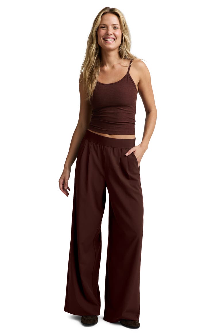 Pleated Wide Leg Pants, Alternate, color, ICED MOCHA