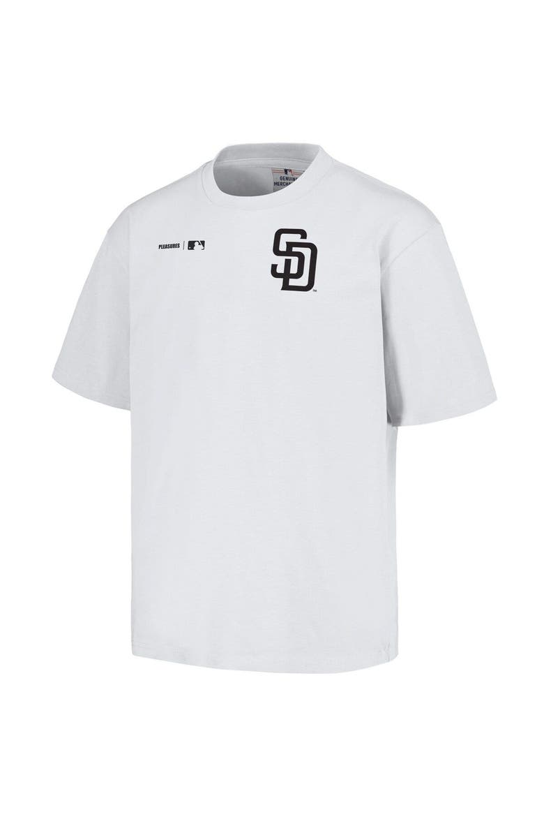 Men's PLEASURES  White San Diego Padres Precision T-Shirt, Alternate, color, White