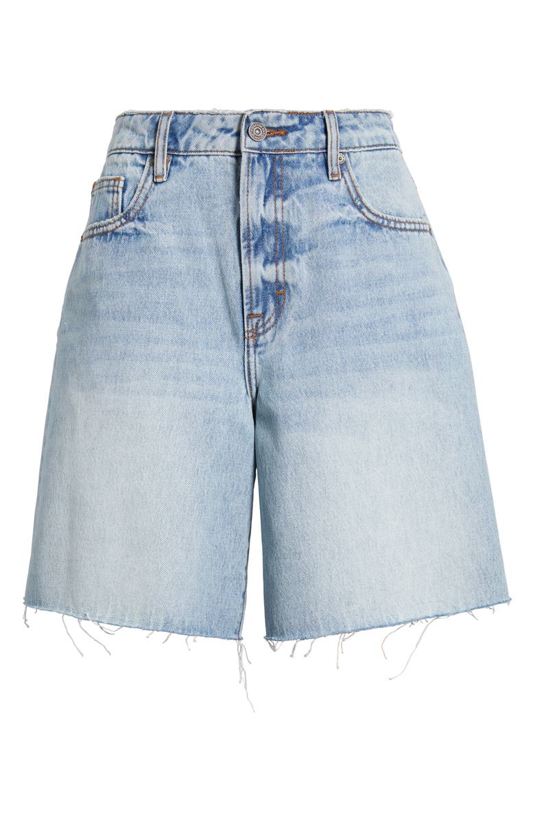 HIDDEN JEANS Raw Hem Denim Bermuda Shorts, Alternate, color, Light Wash