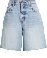 HIDDEN JEANS Raw Hem Denim Bermuda Shorts