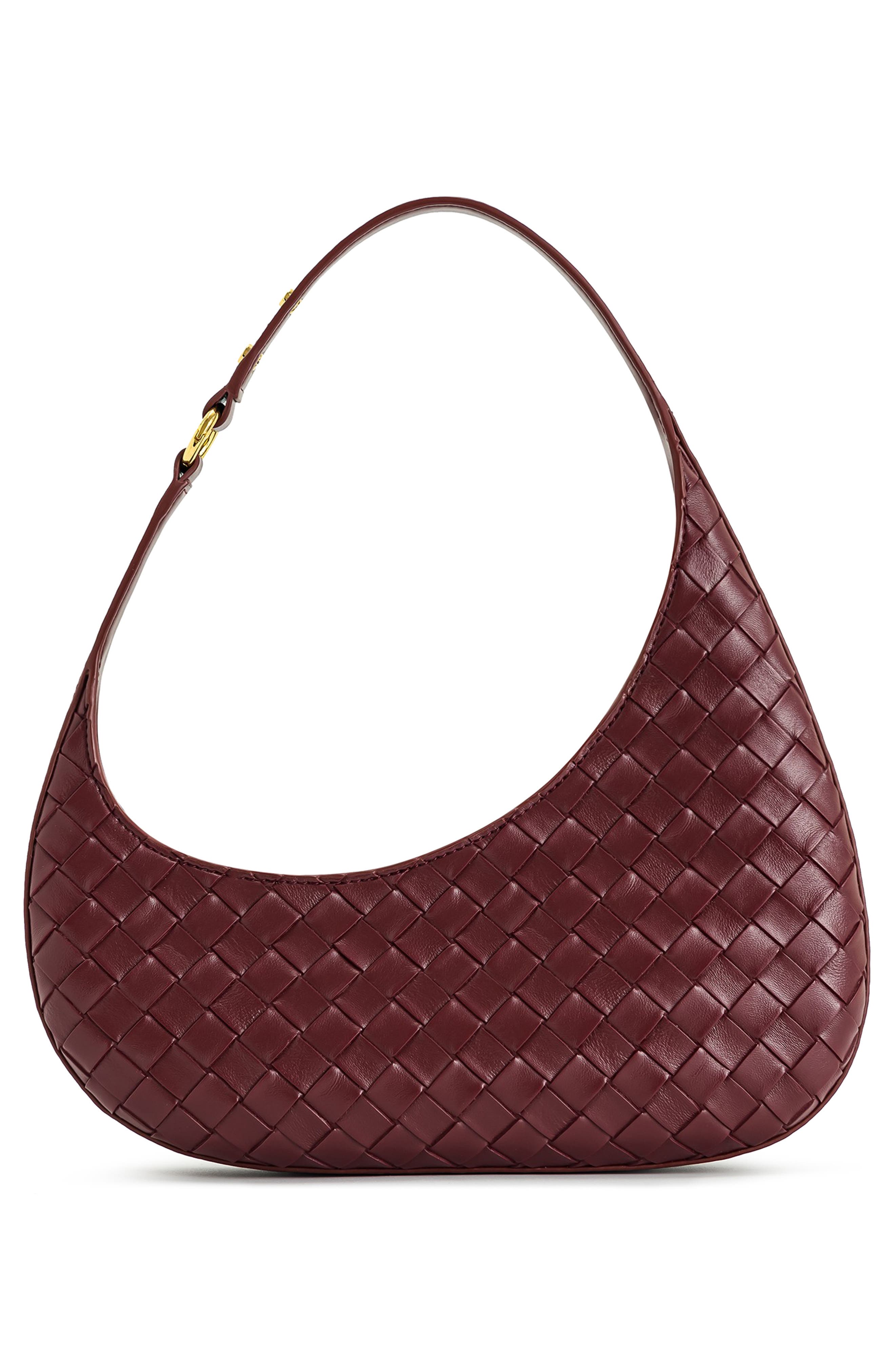 JW PEI Harlee Woven Faux Leather Shoulder Bag, Alternate, color, Burgundy