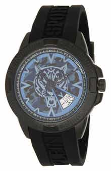 PLEIN SPORT Touchdown Silicone Strap Watch, 44mm