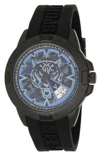 PLEIN SPORT Touchdown Silicone Strap Watch, 44mm